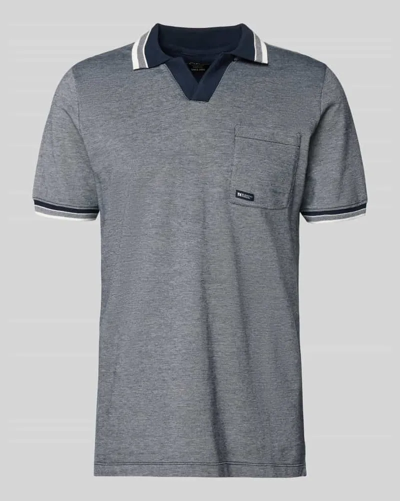 S.Oliver Regular Fit Poloshirt aus reiner Baumwolle Modell 'OPEN COLLAR POLO Marine