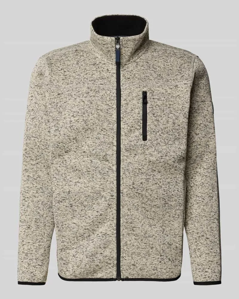 Lerros Sweatjacke mit Stehkragen Beige