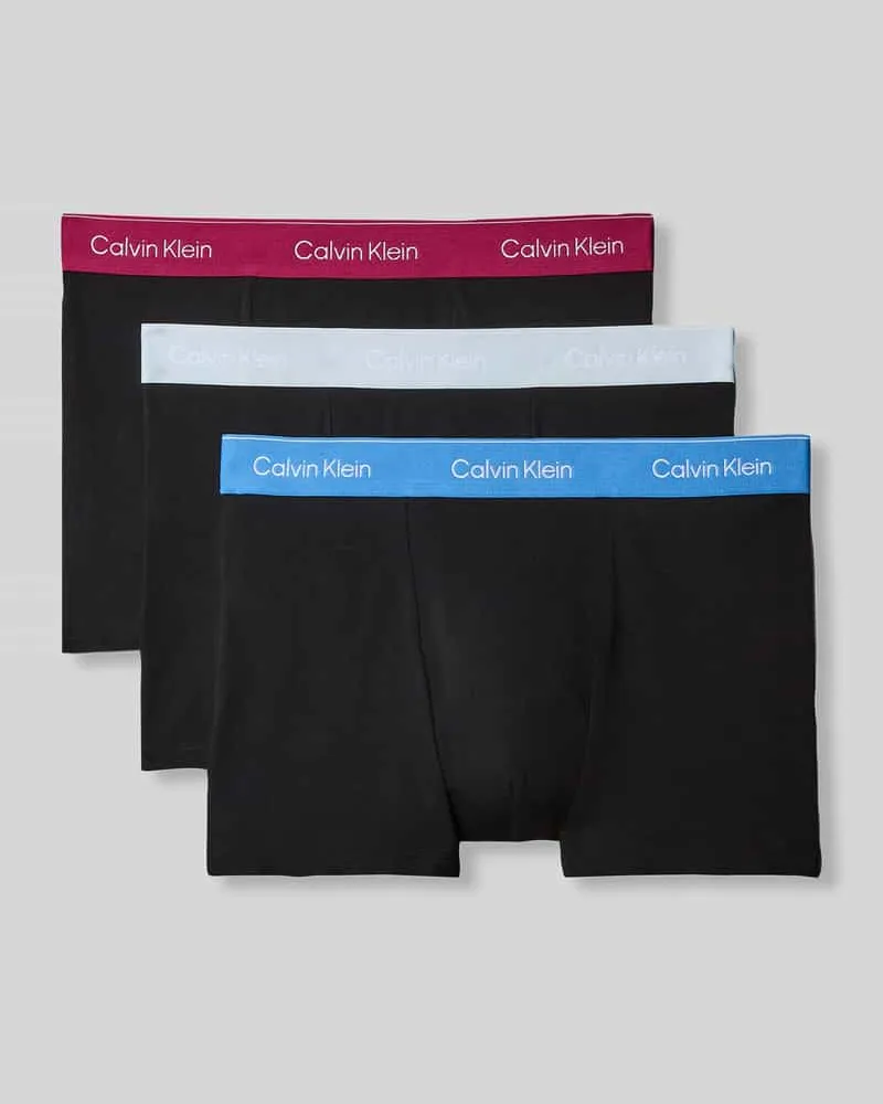 Calvin Klein Regular Fit Trunks aus Baumwoll-Mix im 3er-Pack Black