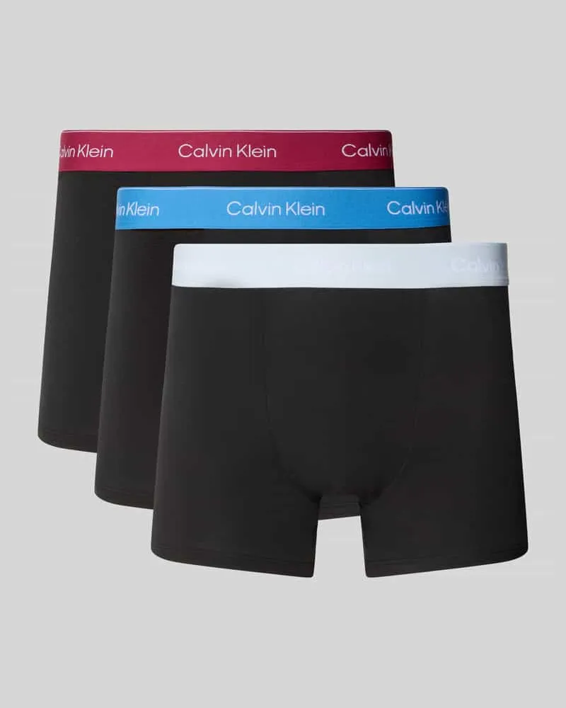 Calvin Klein Regular Fit Trunks aus Baumwoll-Mix im 3er-Pack Black
