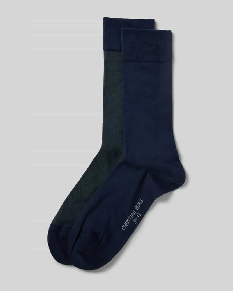 Christian Berg Socken mit Logo-Stitching im 2er-Pack Dunkelgruen