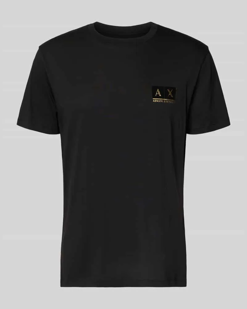 Armani Exchange Regular Fit T-Shirt mit Logo-Stitching Black
