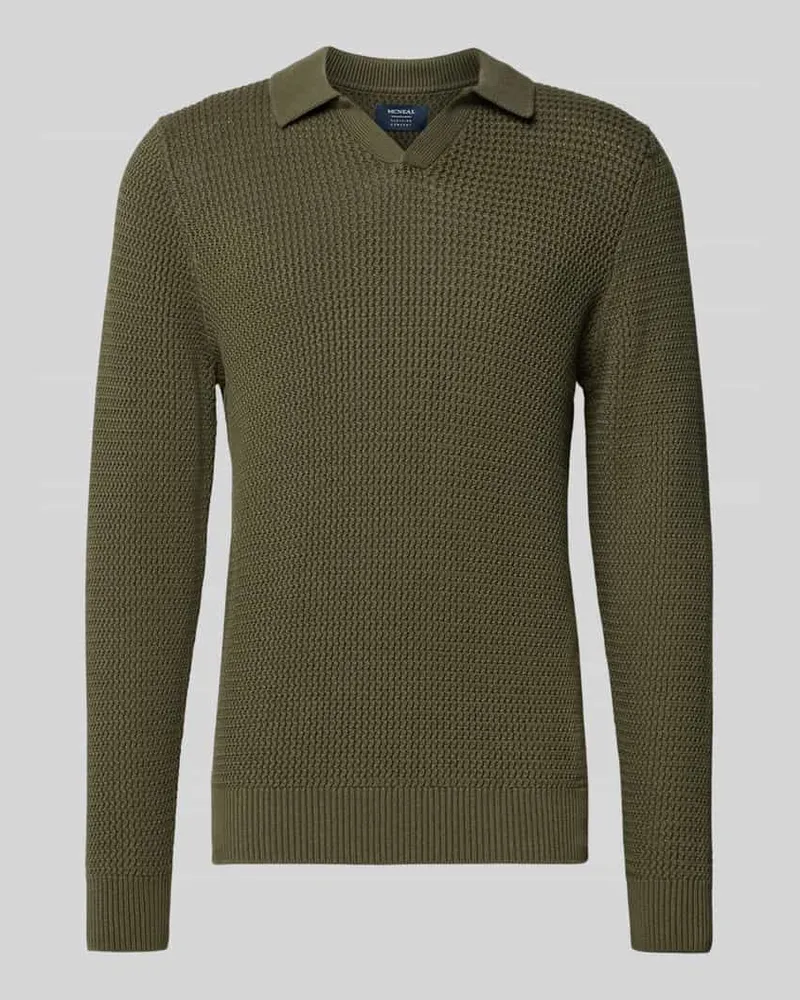 McNeal Strickpullover mit gerippten Abschlüssen Khaki