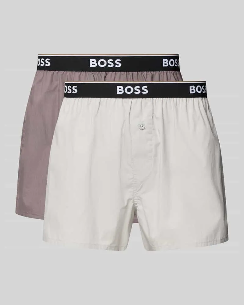 HUGO BOSS Regular Fit Boxershorts aus reiner Baumwolle im 2er-Pack Modell '2P BOXER Mittelgrau
