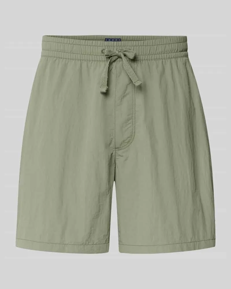 Tommy Hilfiger Regular Fit Sportshorts mit Tunnelzug Oliv