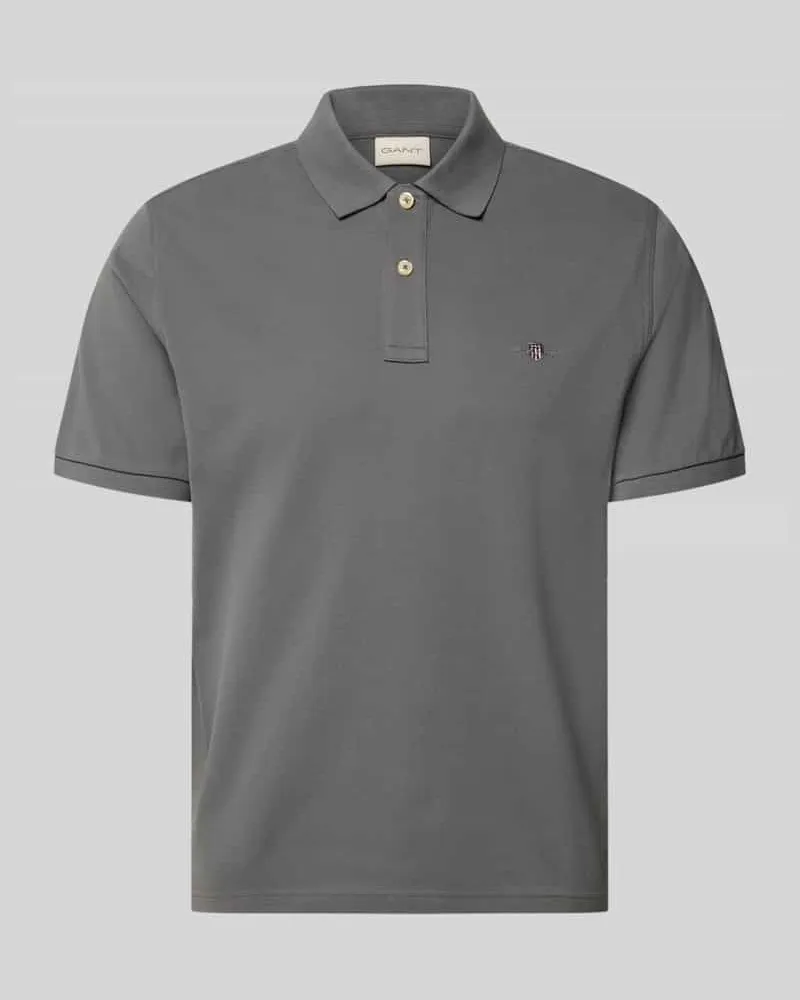 Gant Regular Fit Poloshirt aus reiner Baumwolle Stein