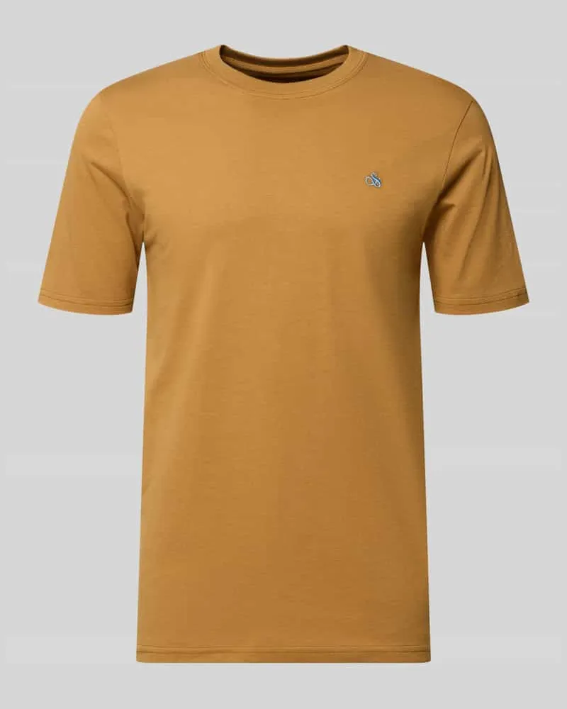 Scotch&Soda T-Shirt mit Rundhalsausschnitt und Label-Stitching Cognac