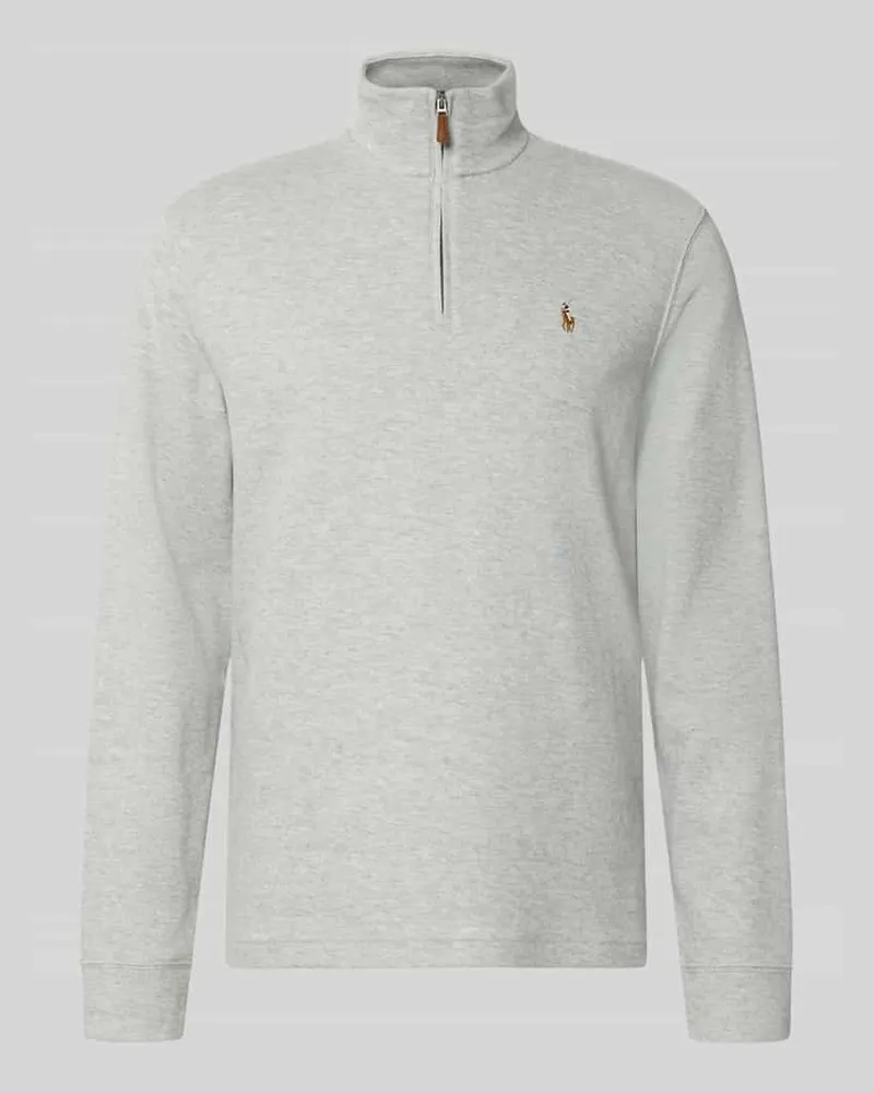 Ralph Lauren Relaxed Fit Troyer aus reiner Baumwolle Hellgrau