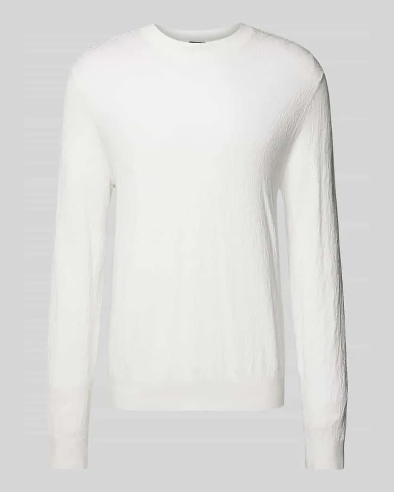 Armani Exchange Strickpullover mit Rundhalsausschnitt Weiss