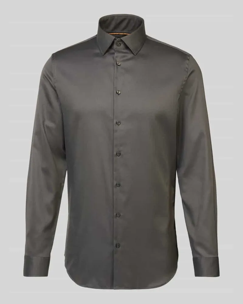 JAKE*S Regular Fit Business-Hemd aus Viskose mit Kentkragen 