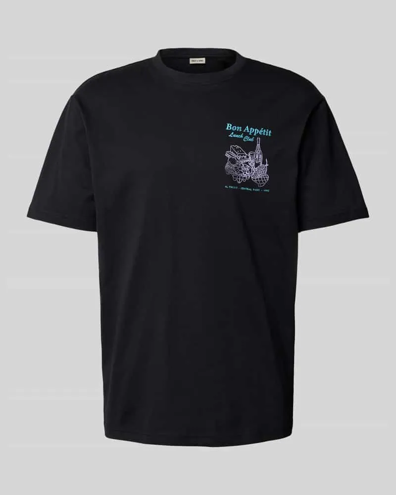 Only & Sons Oversized T-Shirt mit Label-Print 