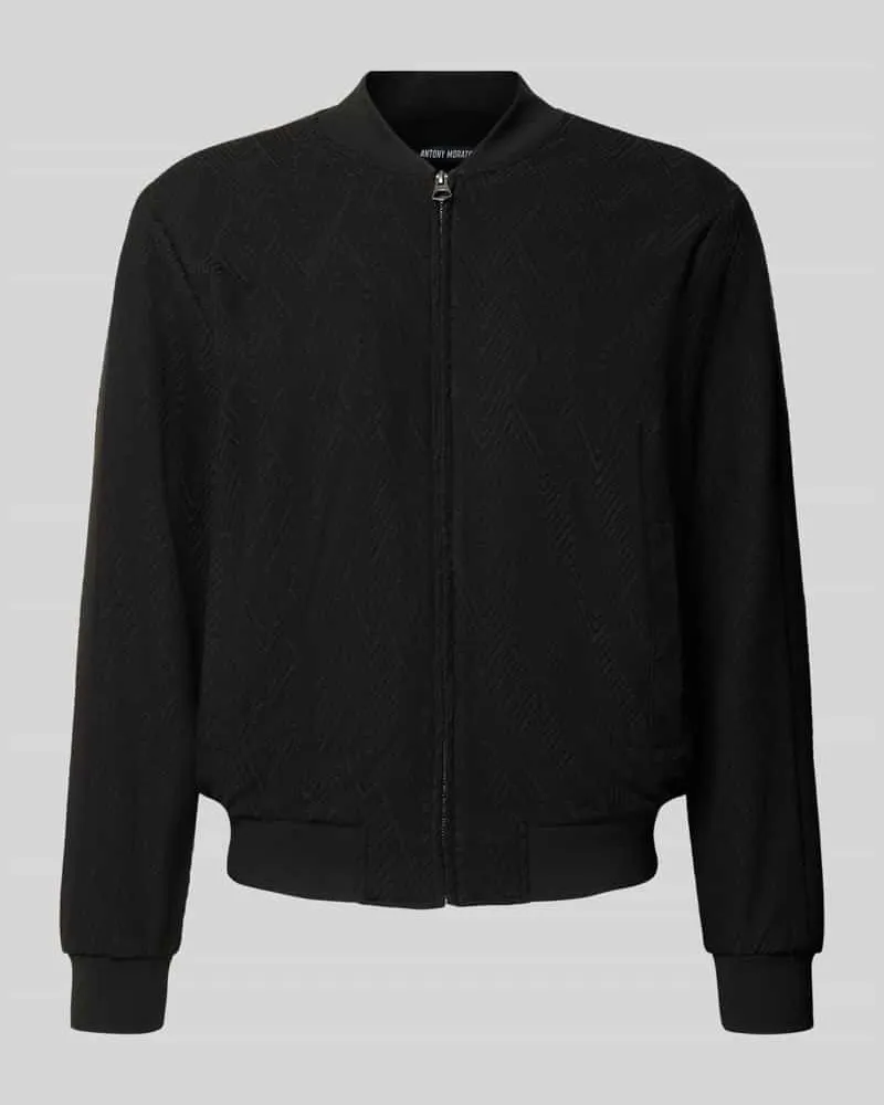 Antony Morato Sweatjacke mit Stehkragen und Reißverschluss Black