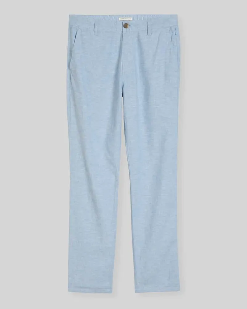 Tom Tailor Regular Fit Chino aus Leinen-Baumwolle-Mix Hellblau