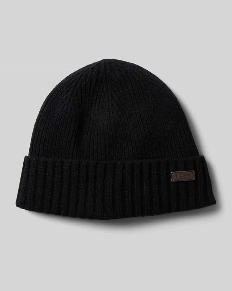 Barbour Beanie aus Woll-Mix Modell 'CARLTON Black