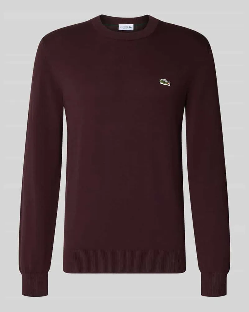 Lacoste Regular Fit Pullover aus Baumwoll-Mix Bordeaux