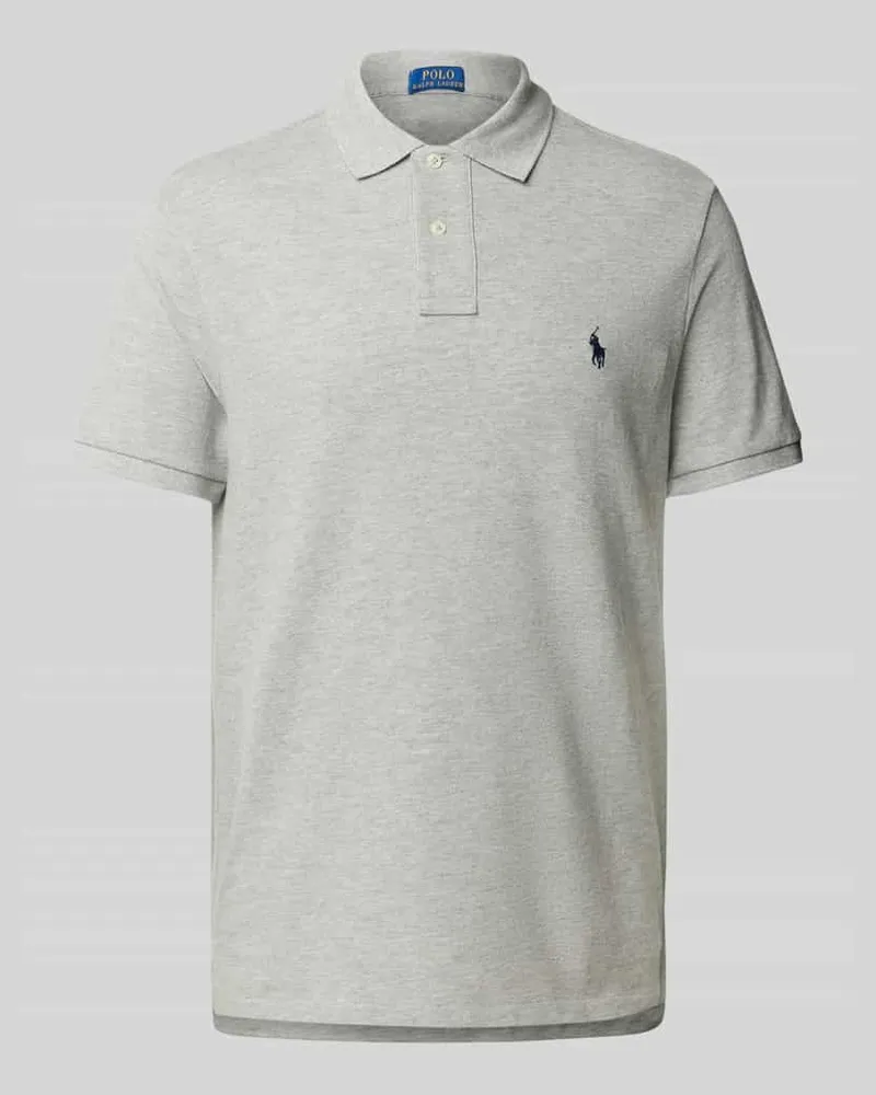 Ralph Lauren Slim Fit Poloshirt mit Label-Stitching Beige