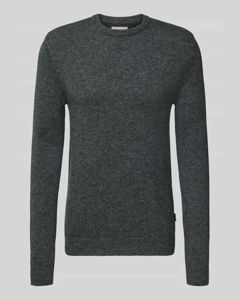 Blend Strickpullover mit gerippten Abschlüssen Modell 'BRANKO Dunkelgrau