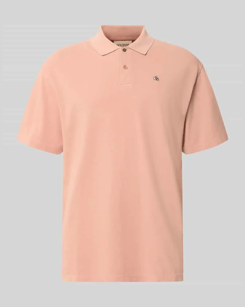 Scotch&Soda Relaxed Fit Poloshirt mit Logo-Stitching Altrosa
