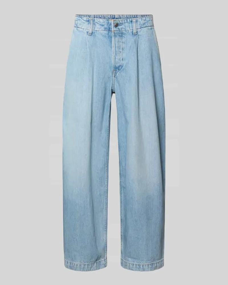 Calvin Klein Barrel Fit Jeans mit Falten Hellblau