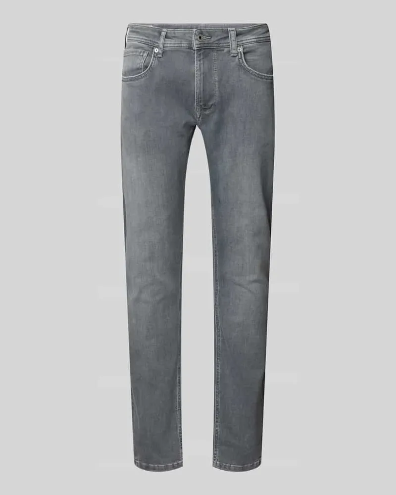 Pepe Jeans Tapered Fit Jeans im 5-Pocket-Design Mittelgrau