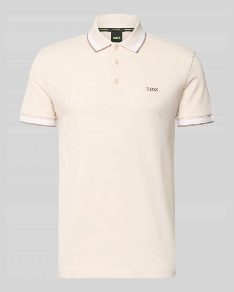 HUGO BOSS Regular Fit T-Shirt aus reiner Baumwolle Modell 'TS_STRUCTURE LOGO 1027473 Offwhite