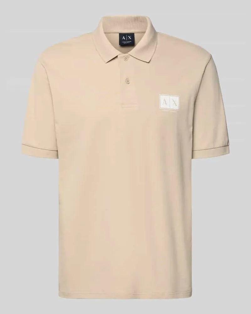 Armani Exchange Regular Fit Poloshirt mit Knopfleiste Sand