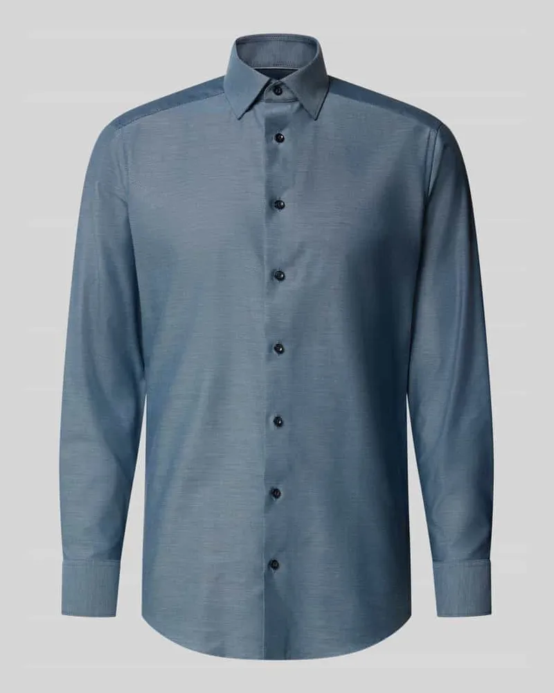 Olymp Regular Fit Businesshemd mit Kentkragen Jeansblau