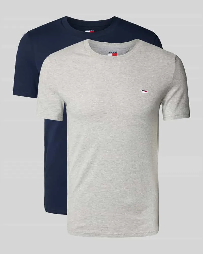 Tommy Hilfiger Slim Fit T-Shirt mit Logo-Badge im 2er-Pack 