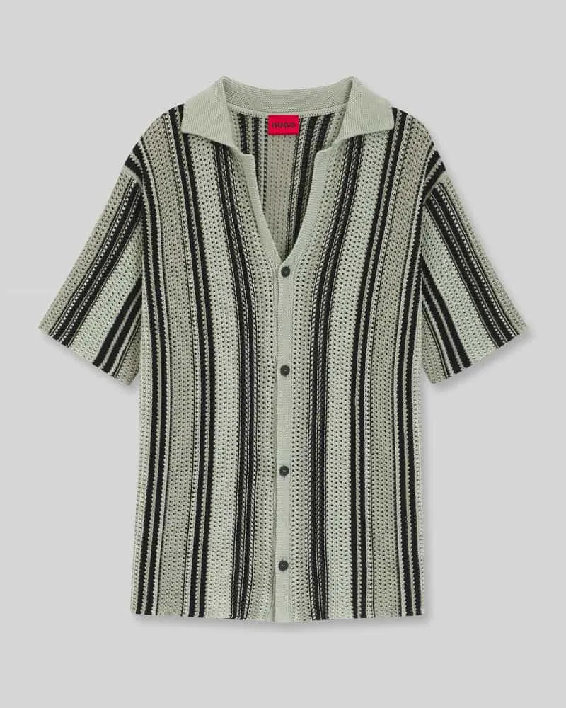 HUGO BOSS Relaxed Fit Freizeithemd aus Strick Modell 'SEESORN Mint