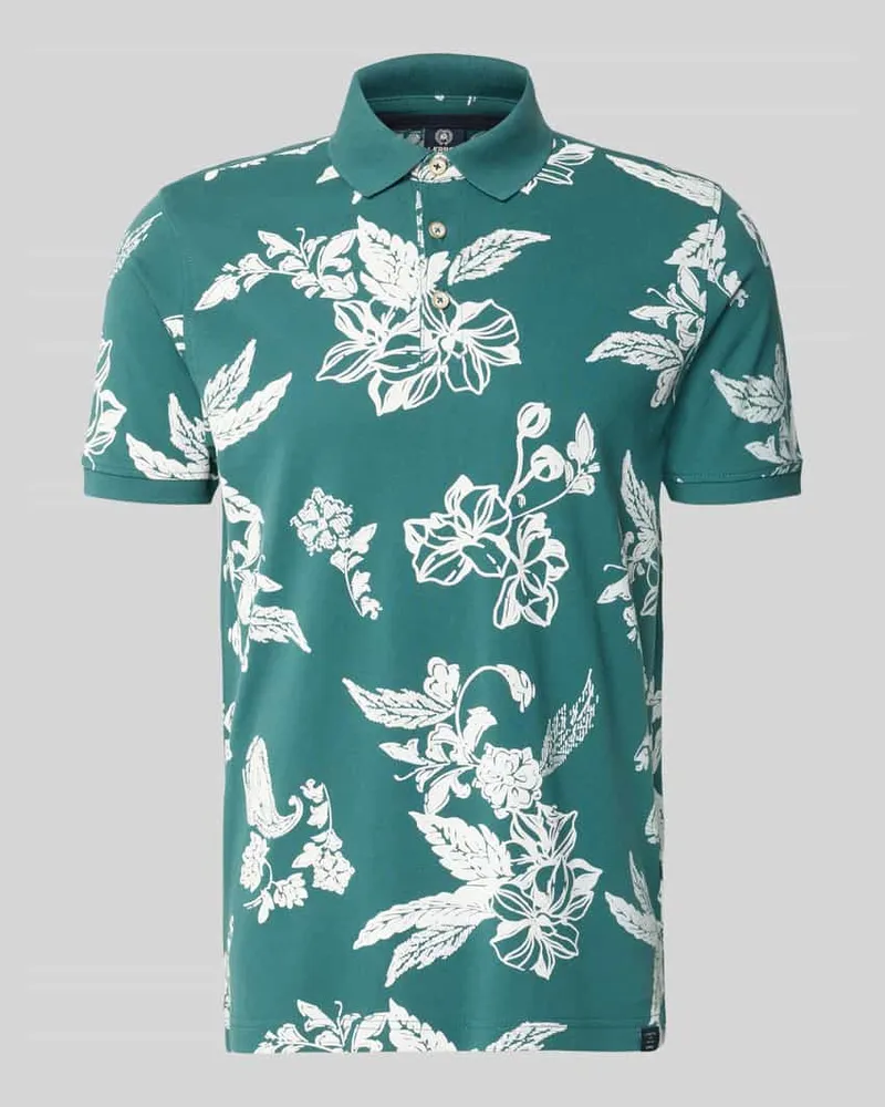 Lerros Modern Fit Poloshirt mit Label-Detail Gruen