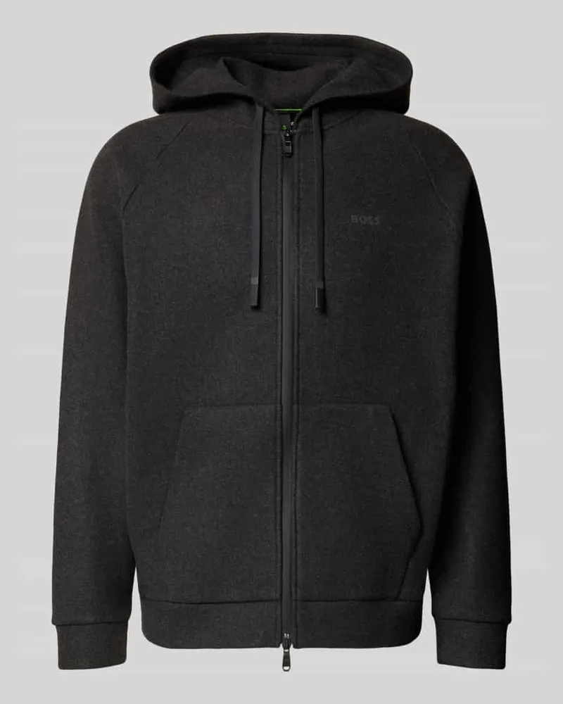 HUGO BOSS Regular Fit Sweatjacke mit Kapuze Modell 'Transit Beige
