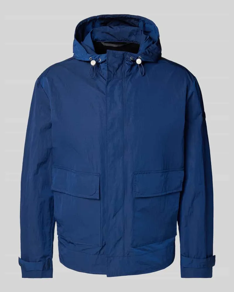 Marc O'Polo Regular Fit Parka aus wasserabweisendem Material mit Kapuze Royal