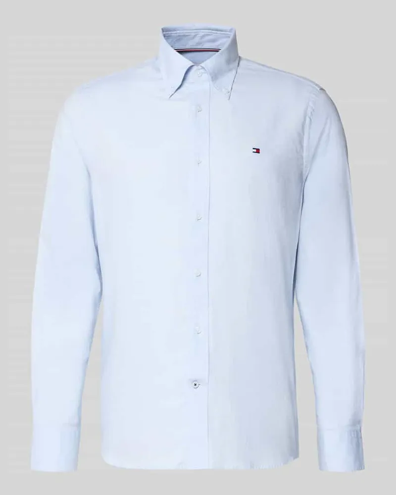 Tommy Hilfiger Regular Fit Freizeithemd aus reiner Baumwolle Bleu