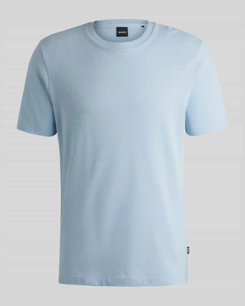 HUGO BOSS Regular Fit T-Shirt aus Baumwoll-Mix Modell 'TIBURT 240 Bleu