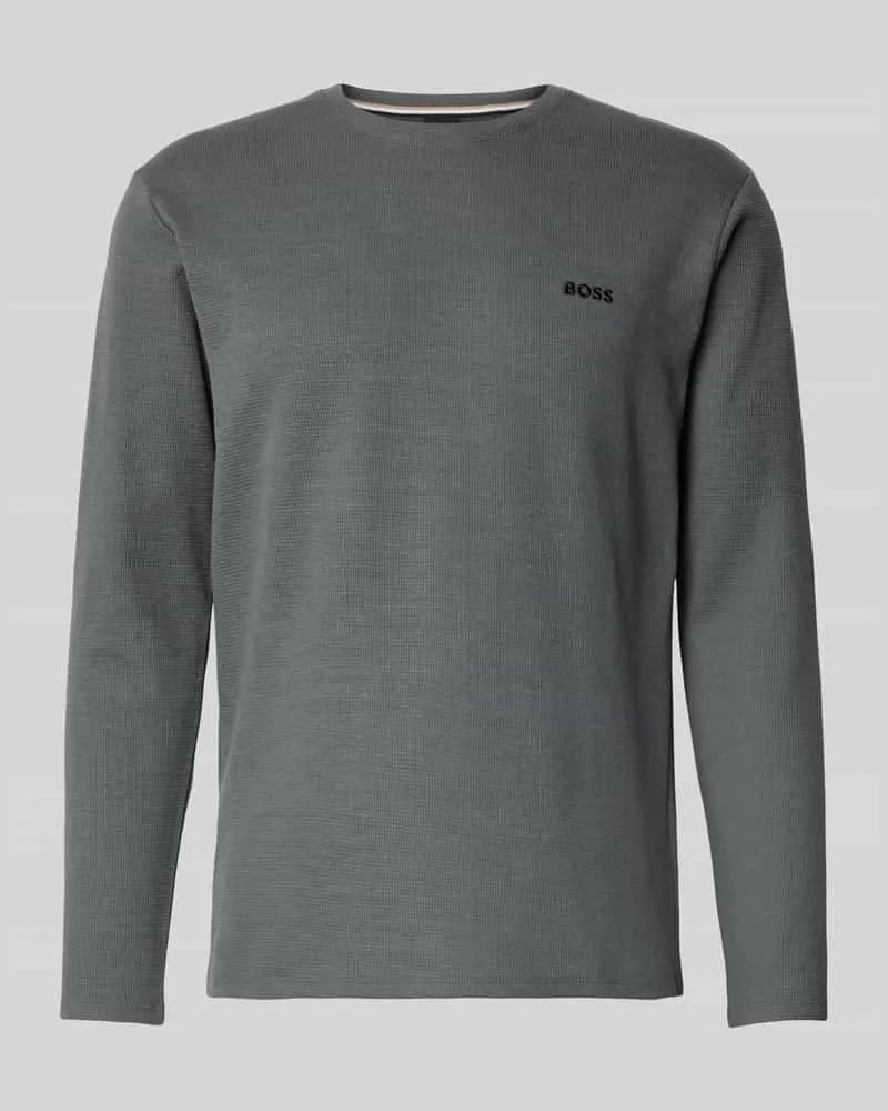 HUGO BOSS Regular Fit Langarmshirt aus Baumwoll-Mix Schilf