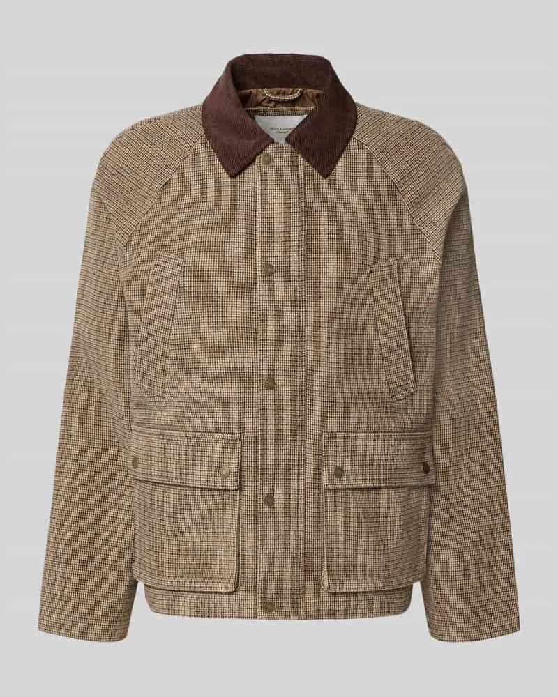 Jack & Jones Barn Jacket mit Pattentaschen Modell 'SALAMANCO Dunkelbraun
