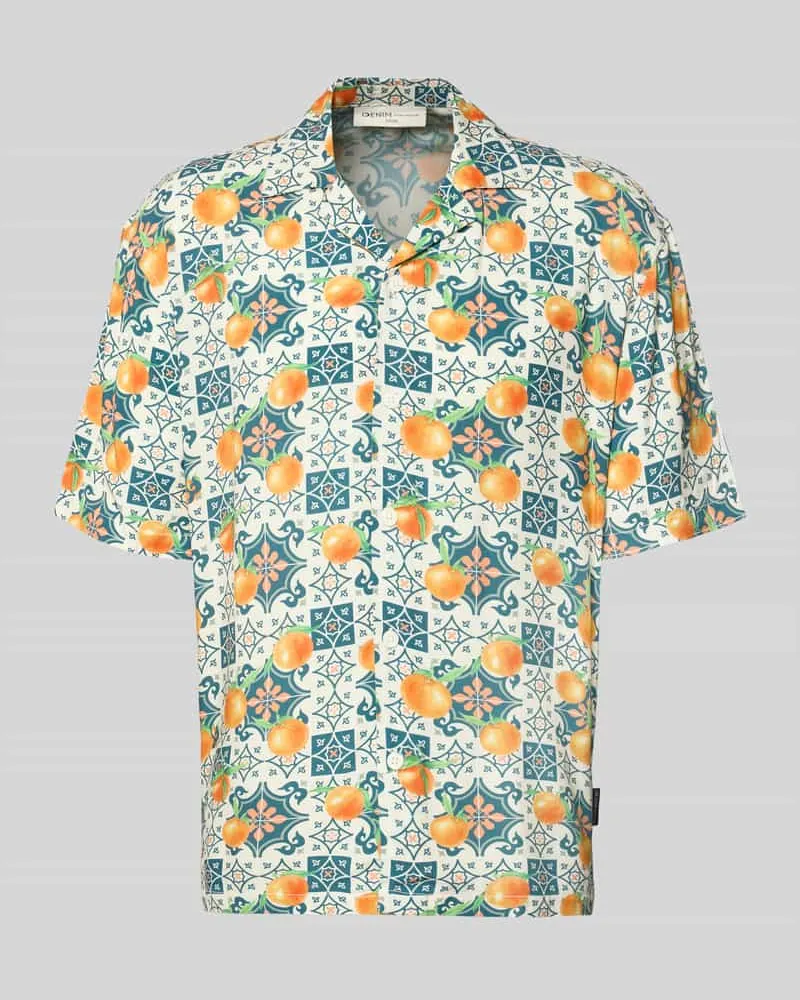 Tom Tailor Loose Fit Freizeithemd aus reiner Viskose Orange