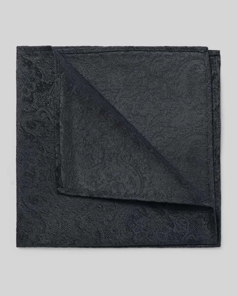 Monti Seideneinstecktuch mit Allover-Muster Black