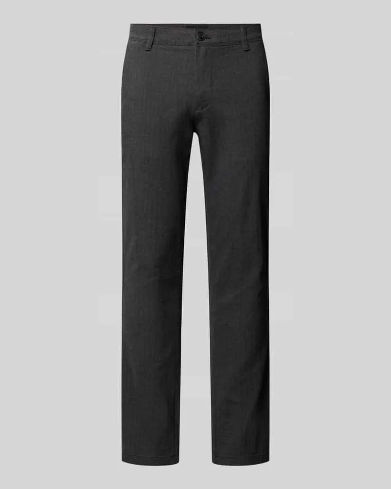 Jack & Jones Slim Fit Stoffhose mit Knopf- und Reißverschluss Modell 'MARCO Dunkelgrau