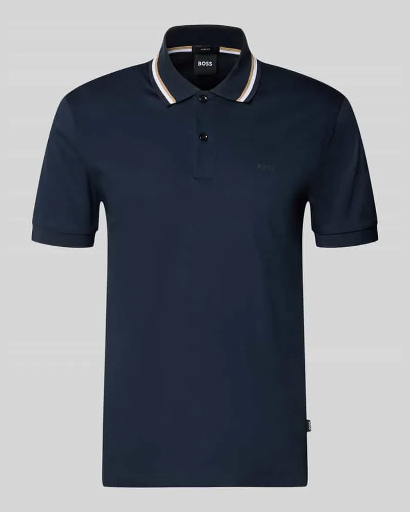HUGO BOSS Slim Fit Poloshirt aus reiner Baumwolle Modell 'PENROSE Marine