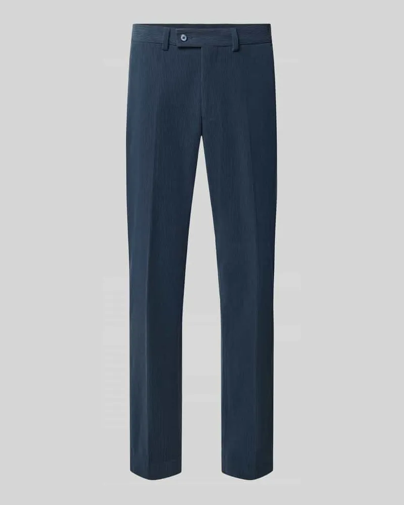 Christian Berg Straight Fit Hose in Cord-Optik Dunkelblau
