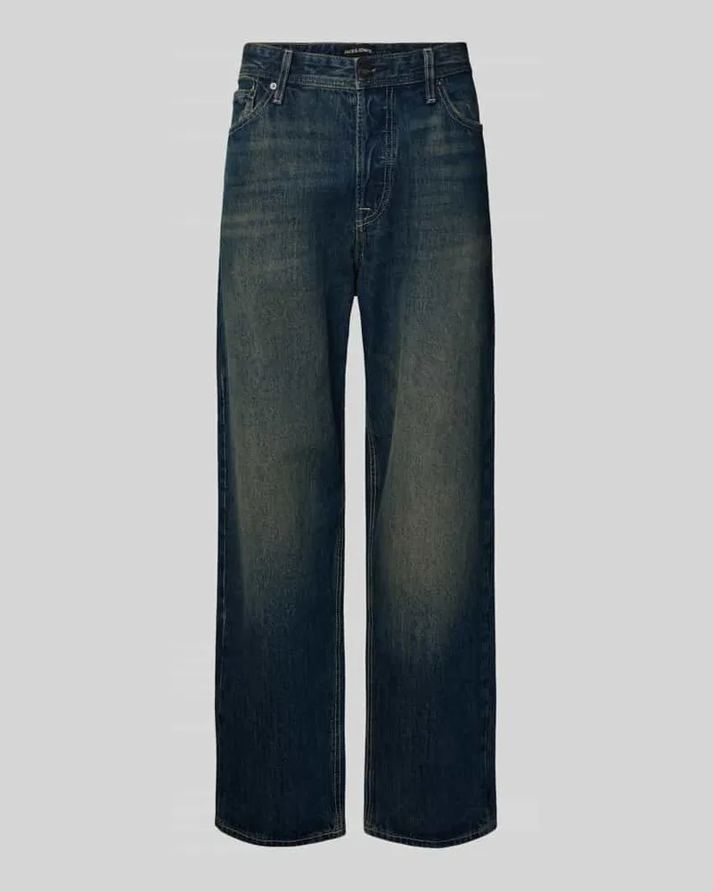 Jack & Jones Baggy Jeans im Used-Look Modell 'ALEX Dunkelblau