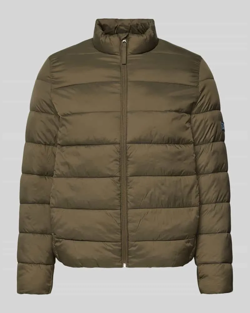 Pepe Jeans Regular Fit Steppjacke mit Stehkragen Oliv