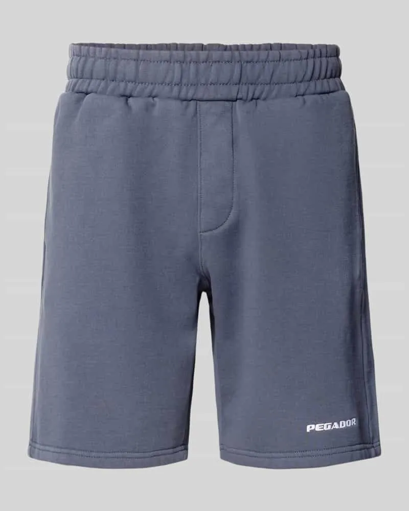 PEGADOR Shorts mit elastischem Bund und Logo-Stitching Dunkelblau