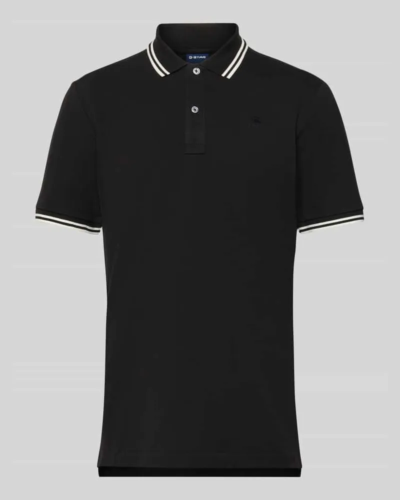 G-STAR RAW Slim Fit Poloshirt mit Logo-Stitching Modell 'Dunda Black
