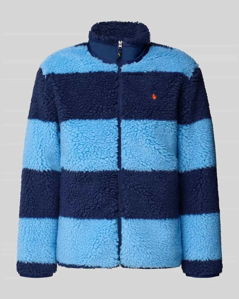 Ralph Lauren Jacke aus Teddyfell mit Logo-Stitching Blau
