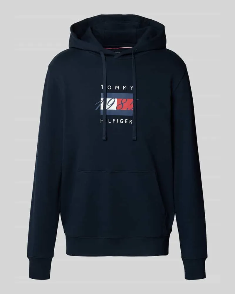 Tommy Hilfiger Regular Fit Hoodie aus reiner Baumwolle Marine