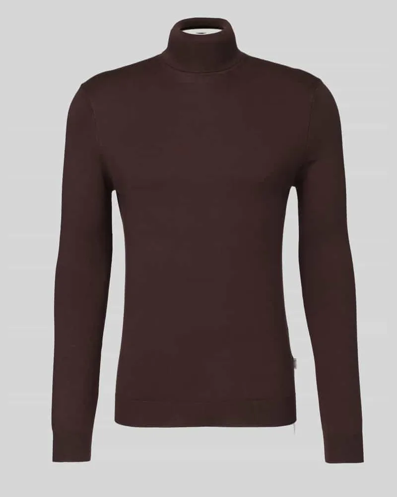 Only & Sons Regular Fit Rollkragenpullover aus Viskose-Mix Modell 'WYLER Schoko