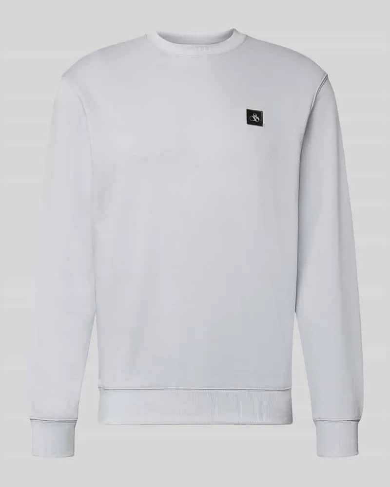 Scotch&Soda Sweatshirt mit Label-Patch Hellblau