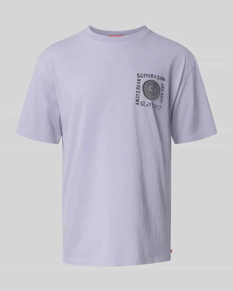 Scotch&Soda Relaxed Fit T-Shirt aus reiner Baumwolle mit Logo-Print Lavender